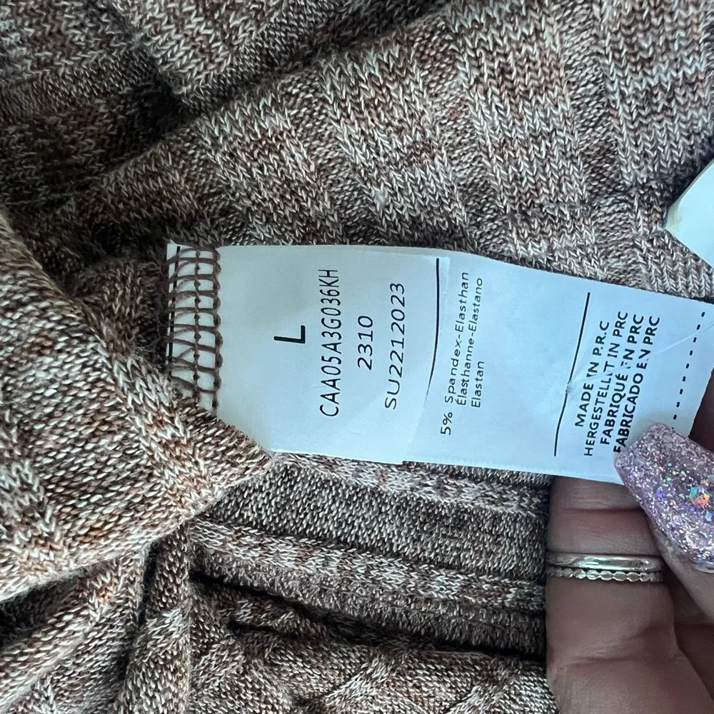 NWT CUPSHE Women's Mini Dress V Neck Knit Ruffled Hem Belted Long Sleeve A Line - Picture 6 of 7